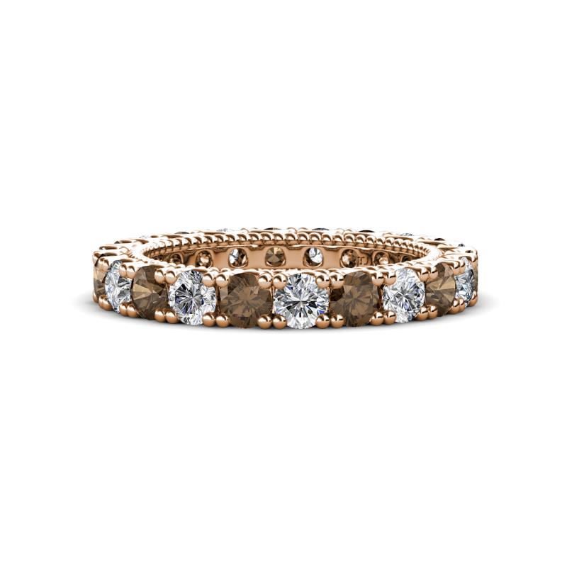 Ellen 3.00 mm Smoky Quartz and Diamond Eternity Band 