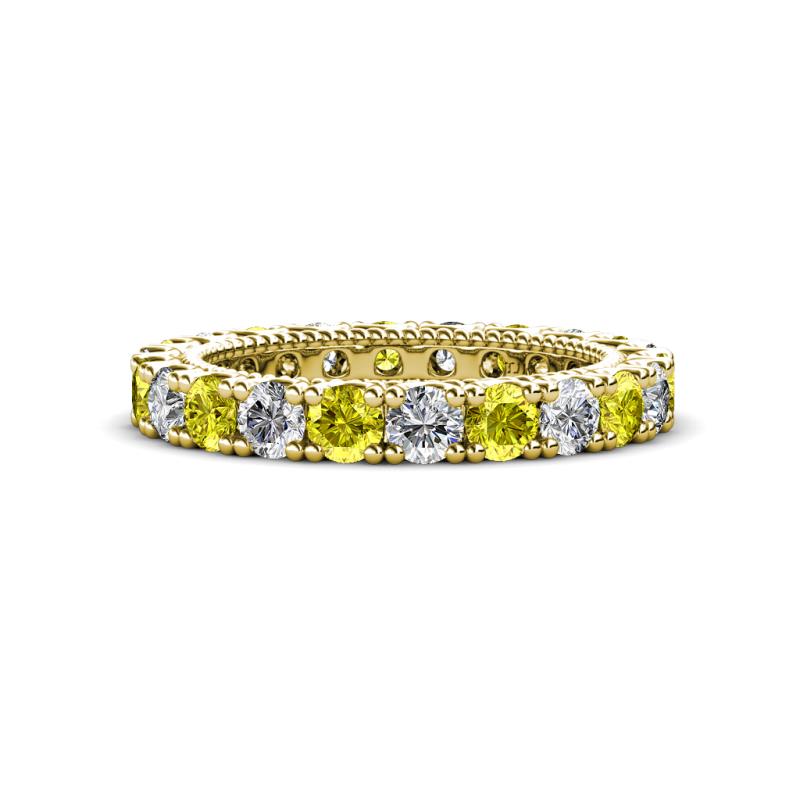 Ellen 3.00 mm Yellow Diamond and White Lab Grown Diamond Eternity Band 