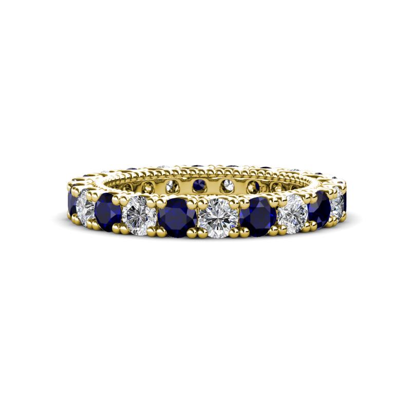 Ellen 3.00 mm Blue Sapphire and Lab Grown Diamond Eternity Band 