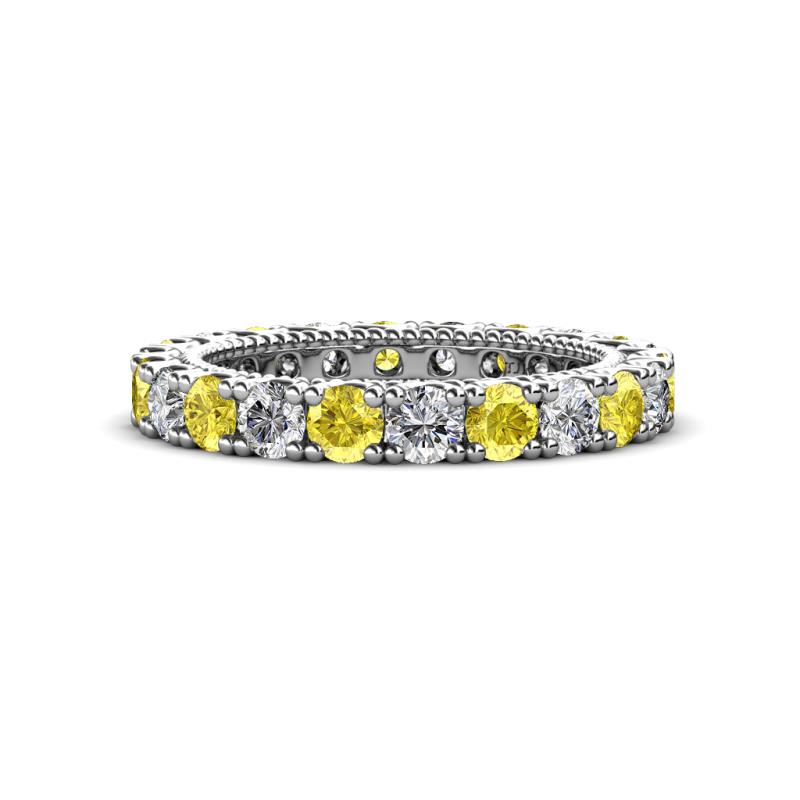 Ellen 3.00 mm Yellow Sapphire and Lab Grown Diamond Eternity Band 