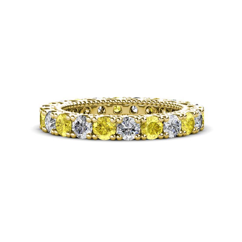 Ellen 3.00 mm Yellow Sapphire and Lab Grown Diamond Eternity Band 