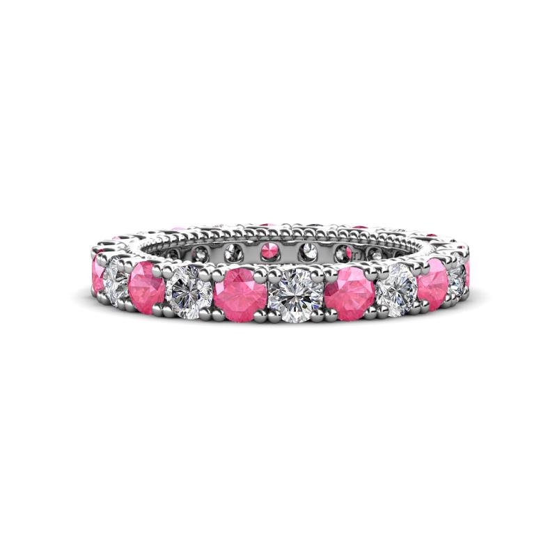 Ellen 3.00 mm Pink Tourmaline and Lab Grown Diamond Eternity Band 