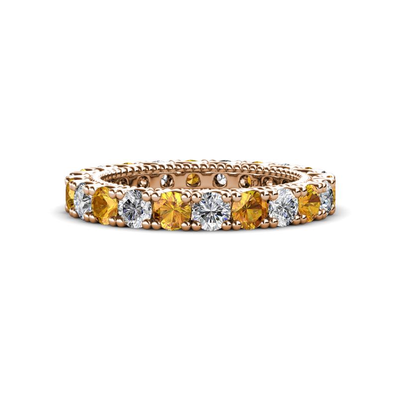 Ellen 3.00 mm Citrine and Lab Grown Diamond Eternity Band 