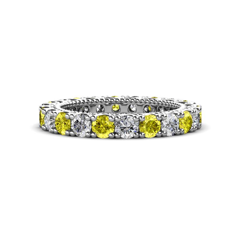 Ellen 3.00 mm Yellow Diamond and White Lab Grown Diamond Eternity Band 