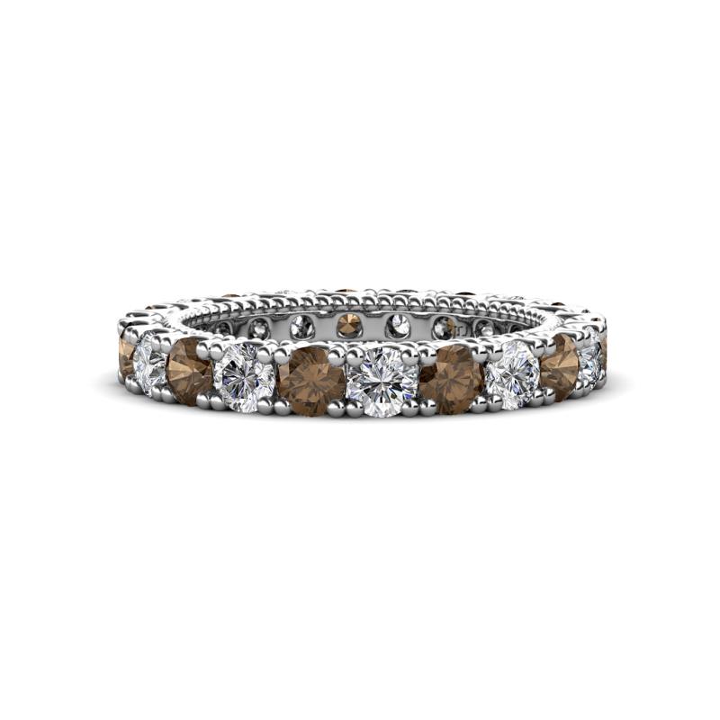 Ellen 3.00 mm Smoky Quartz and Lab Grown Diamond Eternity Band 