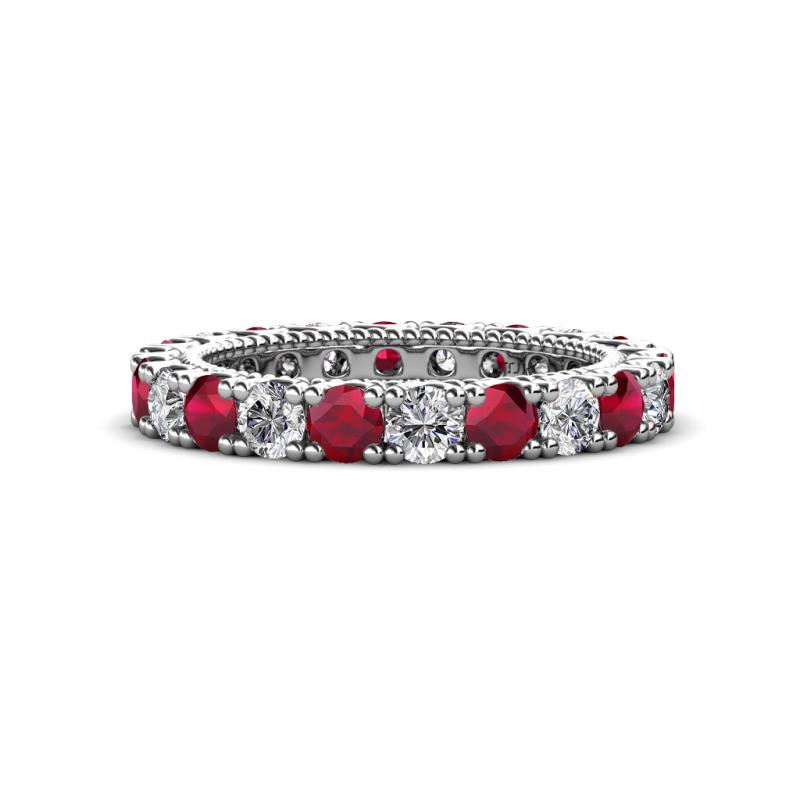 Ellen 3.00 mm Ruby and Lab Grown Diamond Eternity Band 