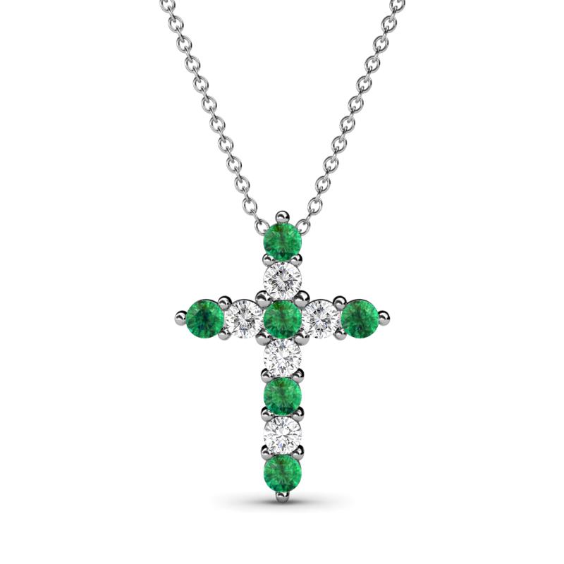 Abella Emerald and Diamond Cross Pendant 