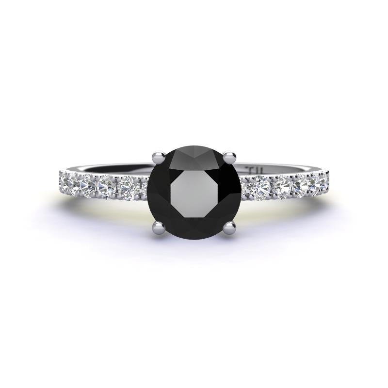 Lillian Desire 6.00 mm Round Black and White Diamond Engagement Ring 