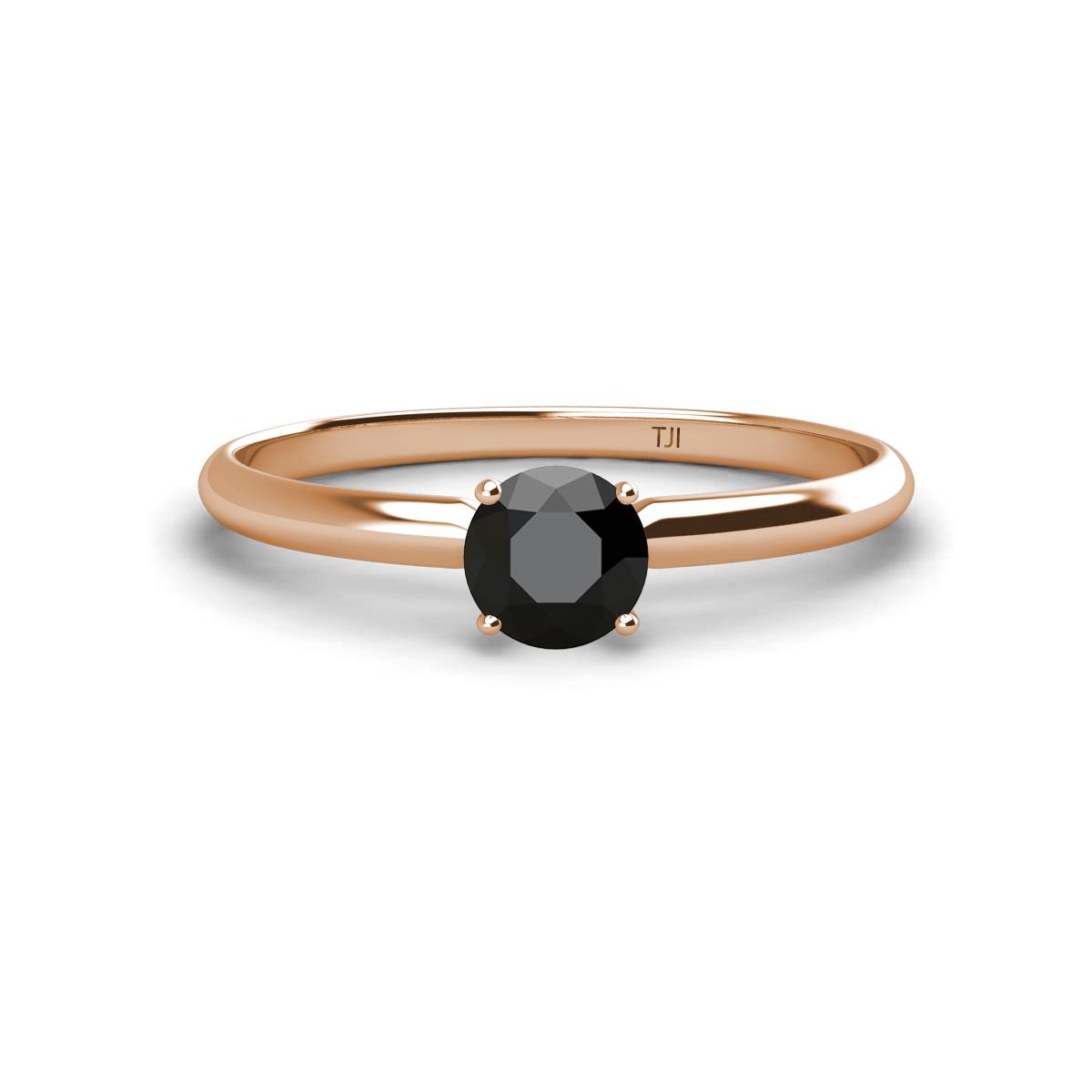Solus Round Black Diamond Solitaire Engagement Ring  