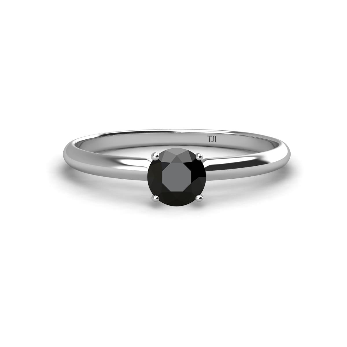 Solus Round Black Diamond Solitaire Engagement Ring  