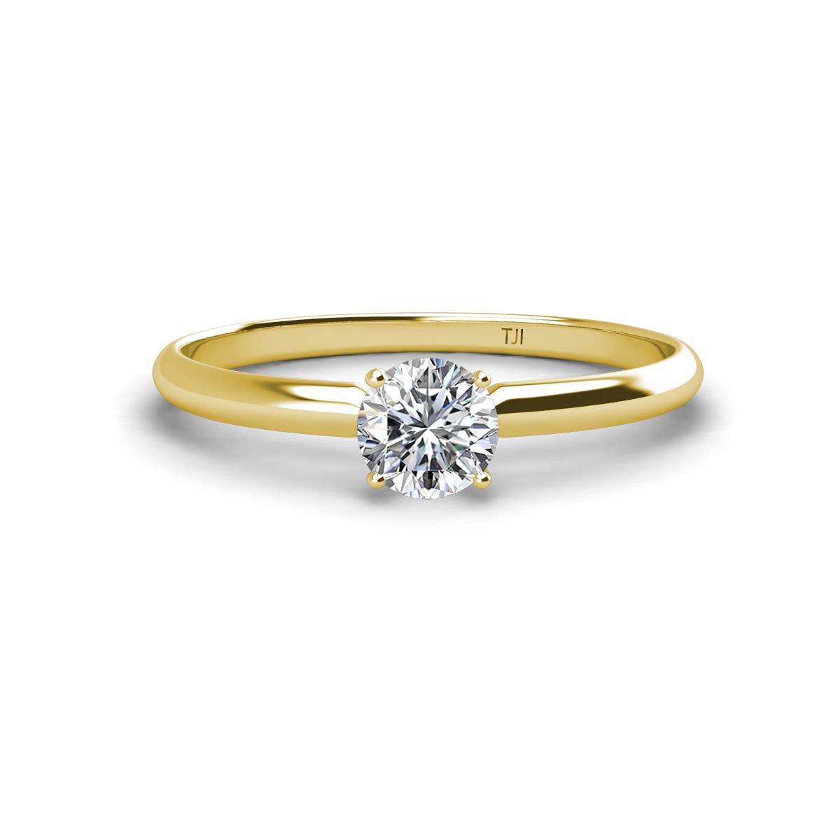 Solus Round Forever One Moissanite Solitaire Engagement Ring  