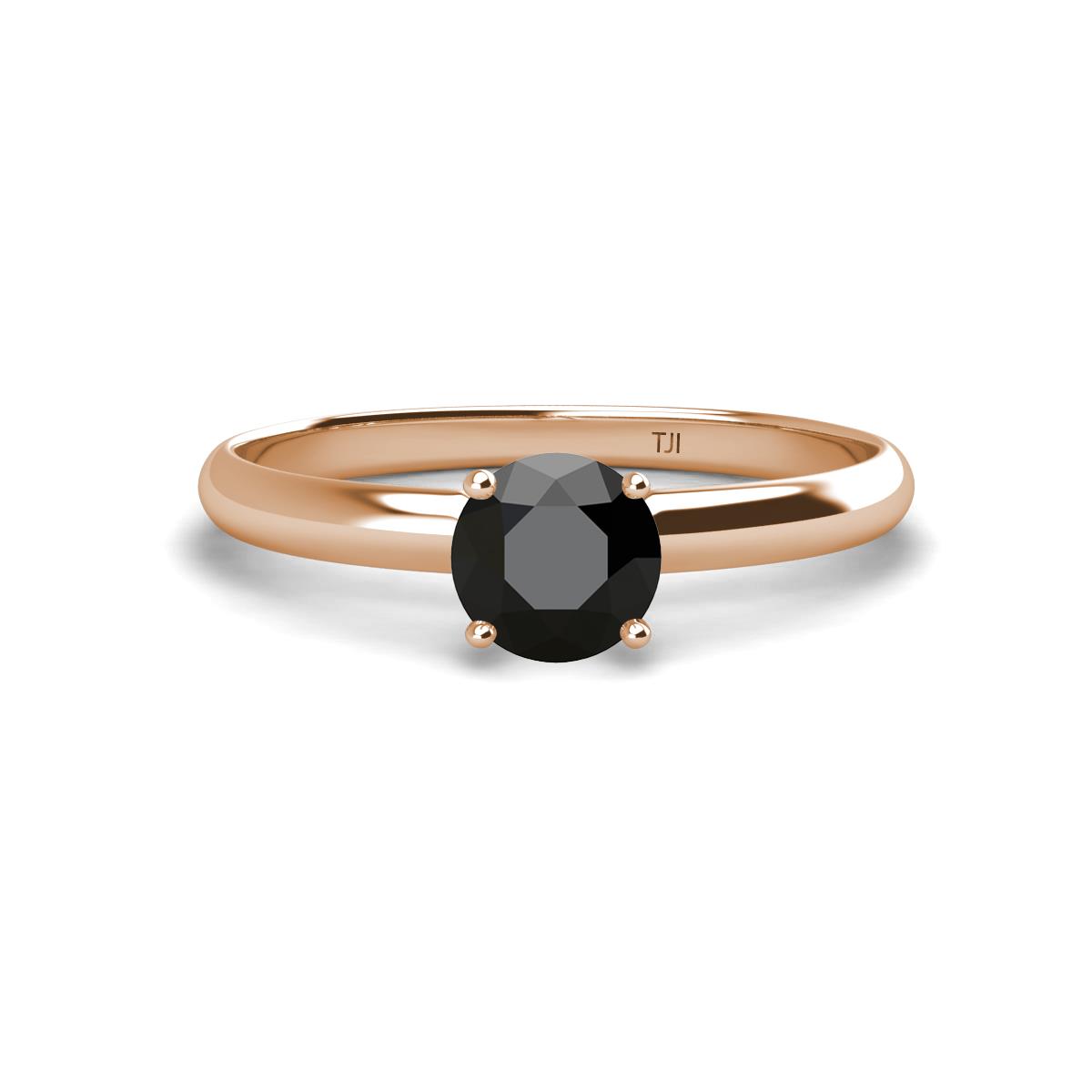 Solus Round Black Diamond Solitaire Engagement Ring  