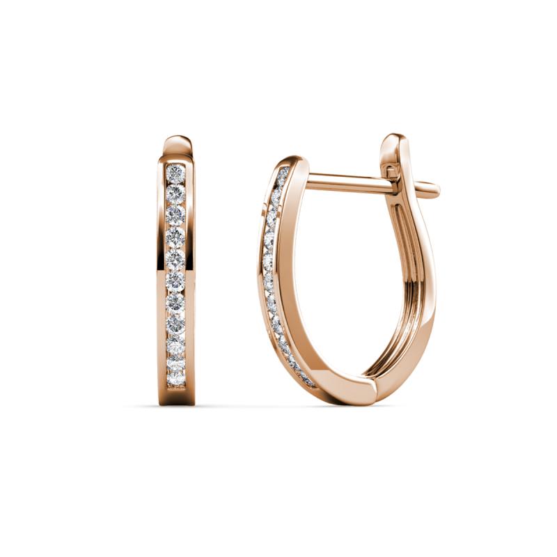 Eva 1/6 ctw Petite Diamond Huggies Hoop Earrings 