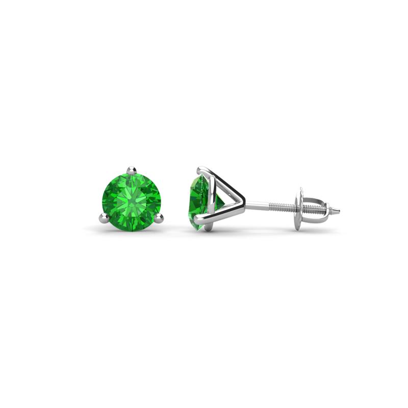 Pema 4mm (0.58 ctw) Green Garnet Martini Solitaire Stud Earrings 