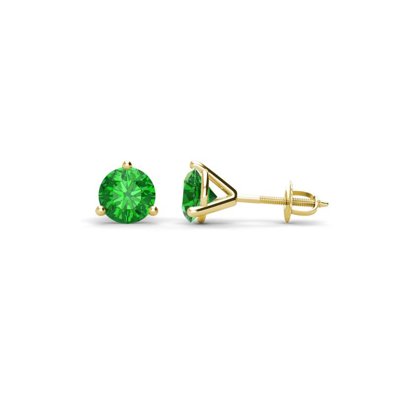 Pema 4mm (0.58 ctw) Green Garnet Martini Solitaire Stud Earrings 