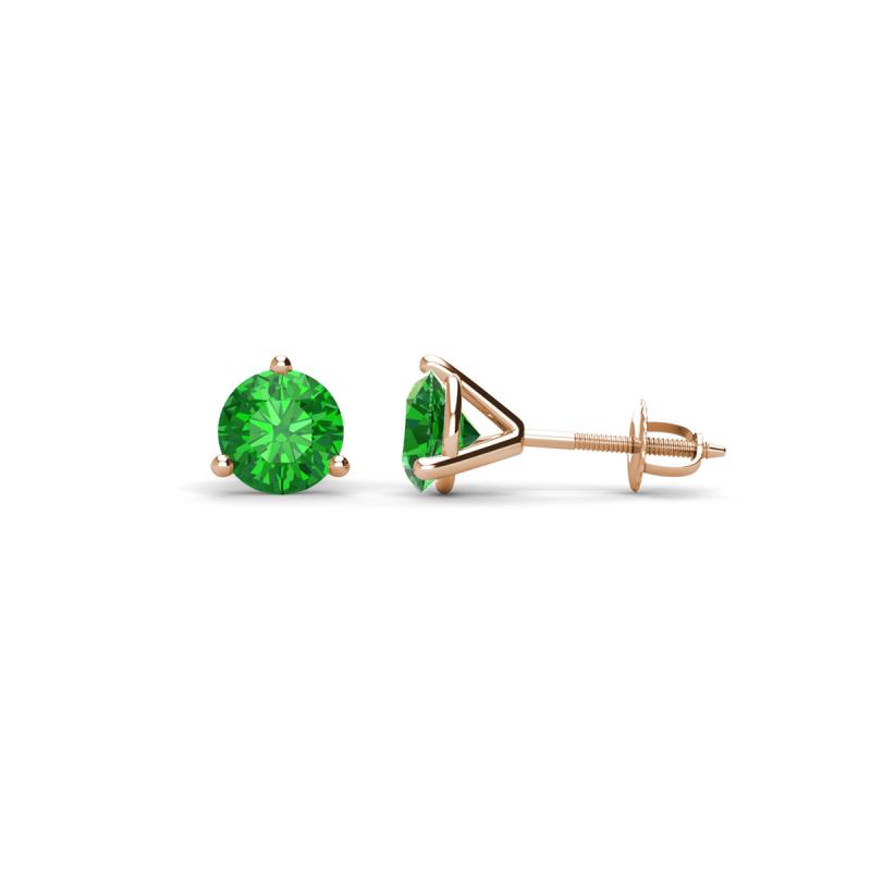 Pema 4mm (0.58 ctw) Green Garnet Martini Solitaire Stud Earrings 