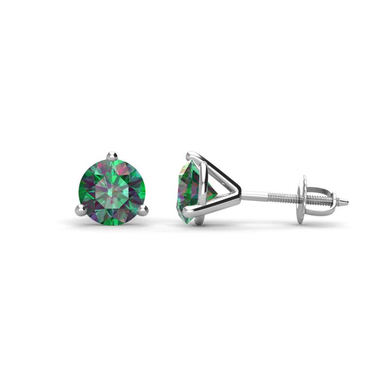 Pema 5mm (1.00 ctw) Created Alexandrite Martini Solitaire Stud Earrings 