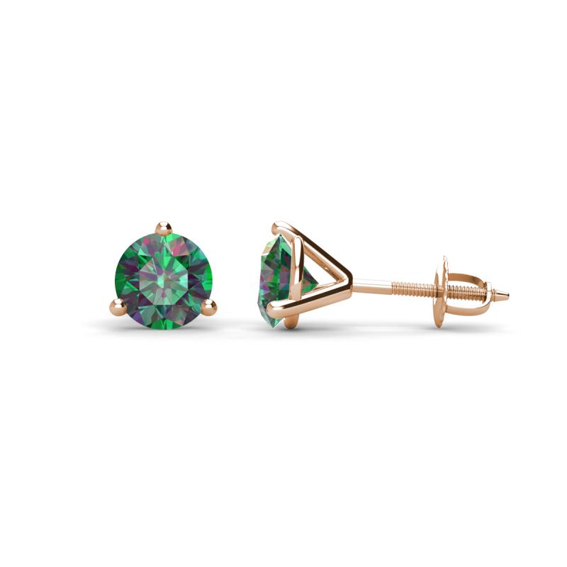 Pema 5mm (1.00 ctw) Created Alexandrite Martini Solitaire Stud Earrings 