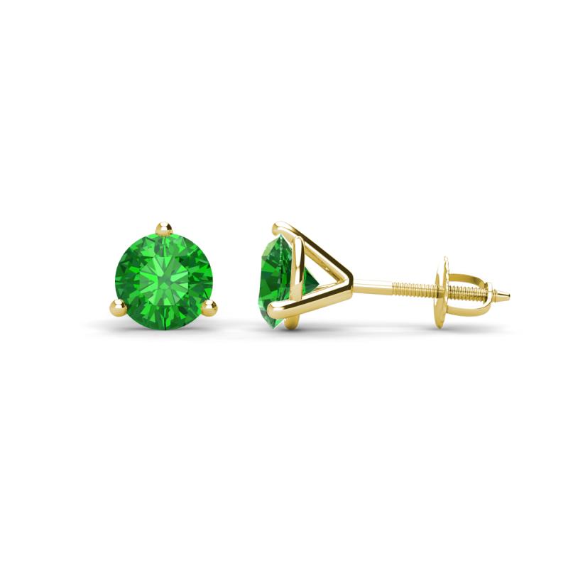 Pema 5mm (1.20 ctw) Green Garnet Martini Solitaire Stud Earrings 
