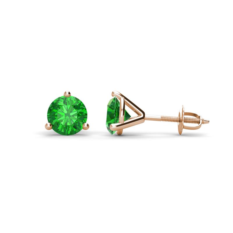 Pema 5mm (1.20 ctw) Green Garnet Martini Solitaire Stud Earrings 