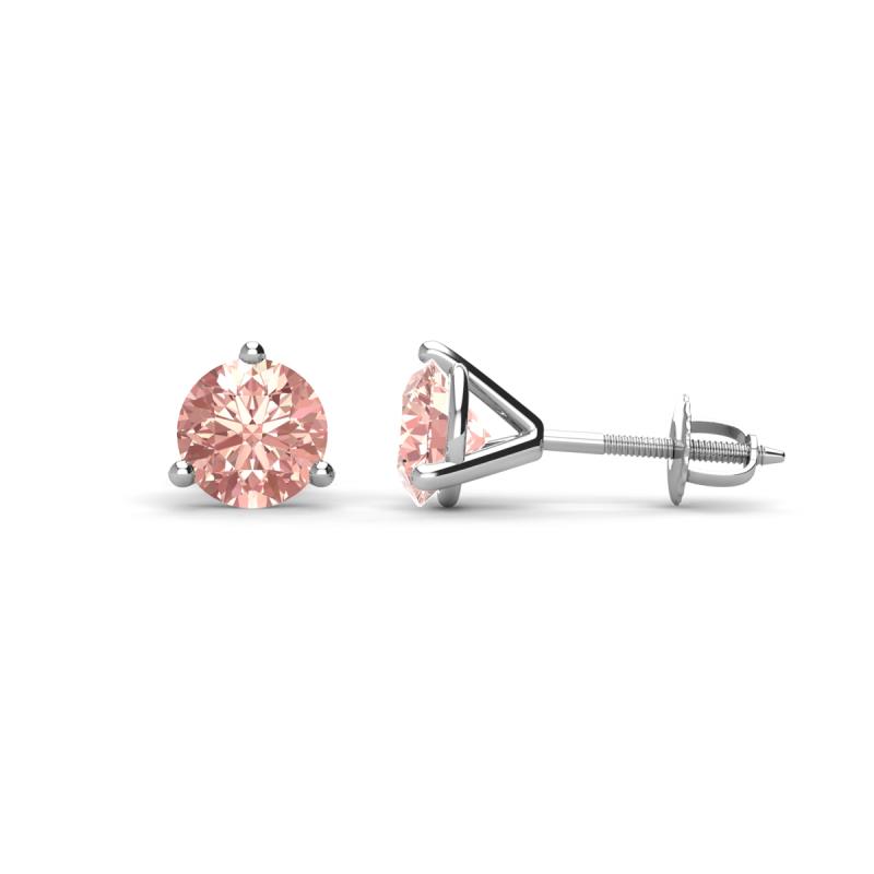 Pema 5mm (0.96 ctw) Morganite Martini Solitaire Stud Earrings 