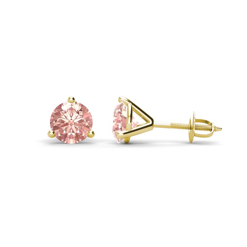 Pema 5mm (0.96 ctw) Morganite Martini Solitaire Stud Earrings 