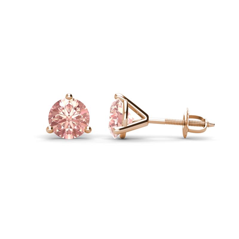 Pema 5mm (0.96 ctw) Morganite Martini Solitaire Stud Earrings 