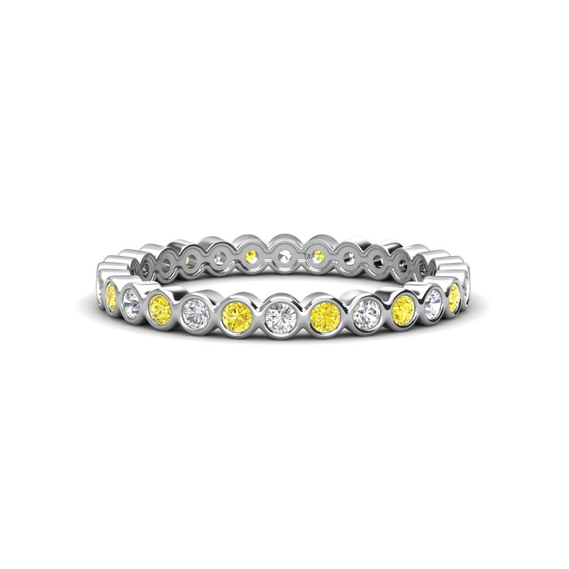Zhuri 2.00 mm Yellow Diamond and White Lab Grown Diamond Eternity Band 