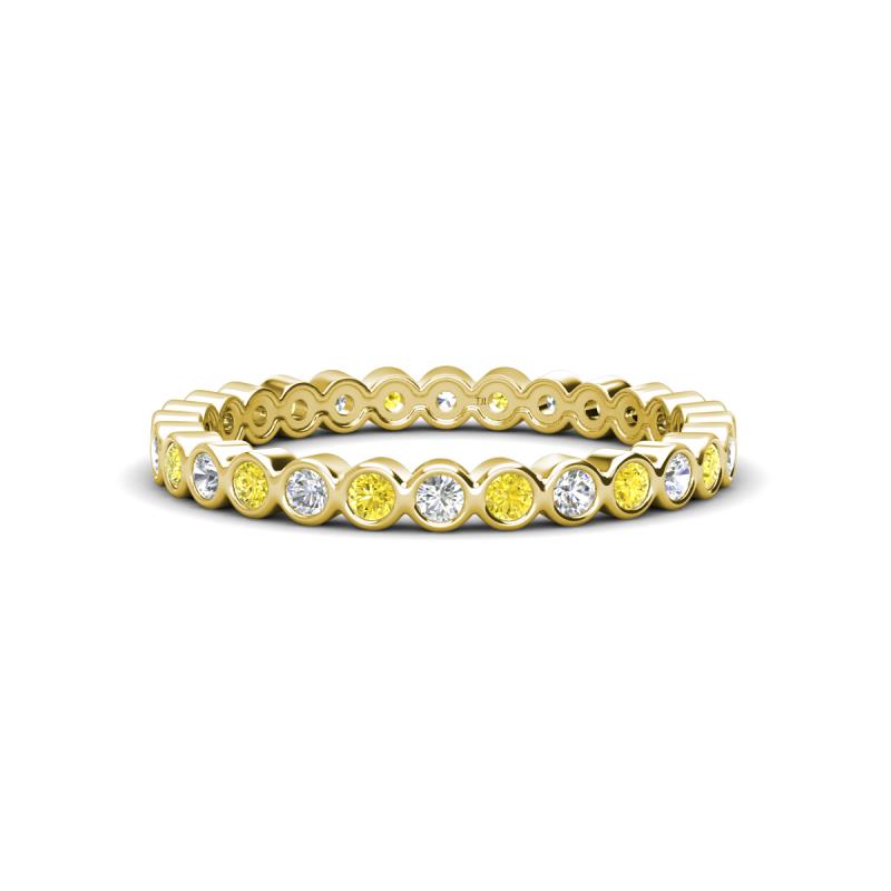 Zhuri 2.00 mm Yellow Diamond and White Lab Grown Diamond Eternity Band 