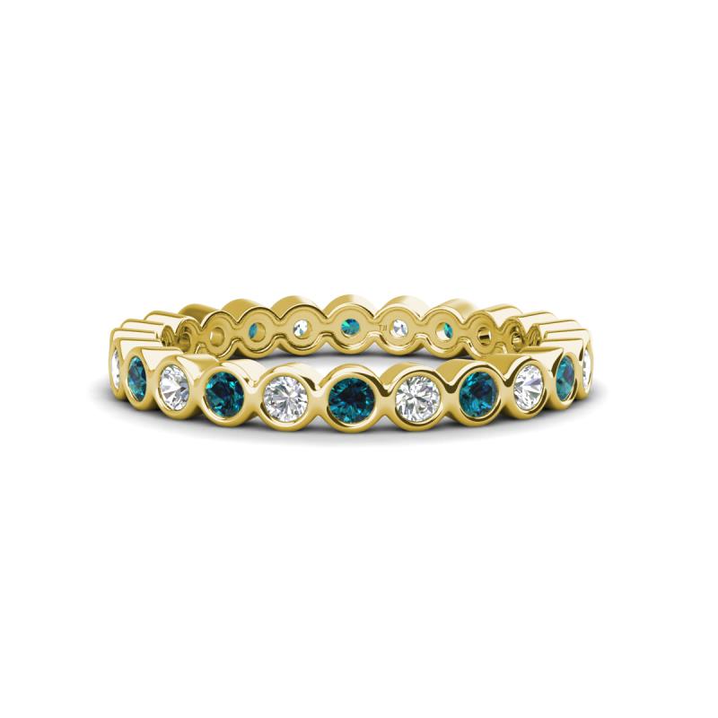 Zhuri 2.40 mm Blue and White Diamond Eternity Band 