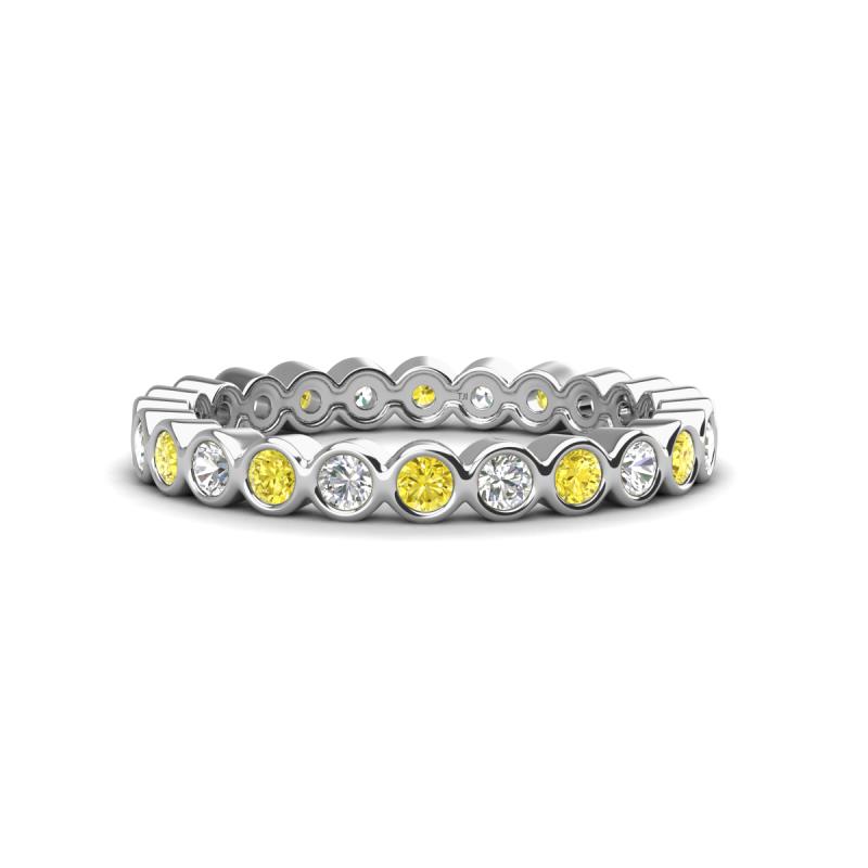 Zhuri 2.40 mm Yellow Diamond and White Lab Grown Diamond Eternity Band 