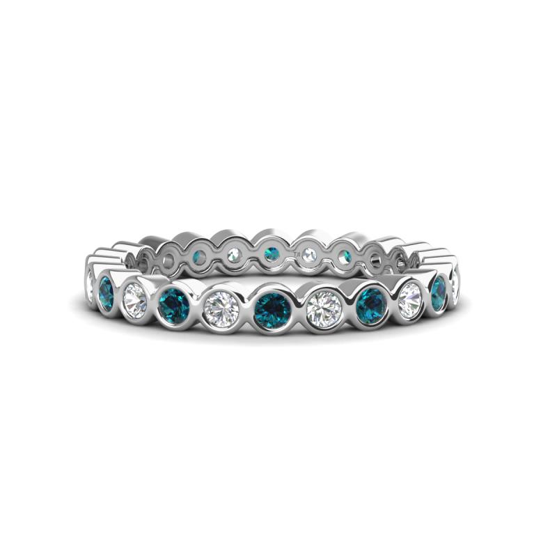 Zhuri 2.40 mm Blue Diamond and White Lab Grown Diamond Eternity Band 