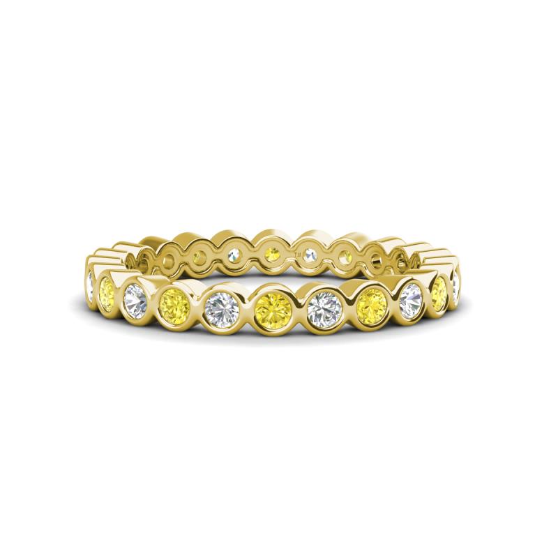 Zhuri 2.40 mm Yellow Diamond and White Lab Grown Diamond Eternity Band 