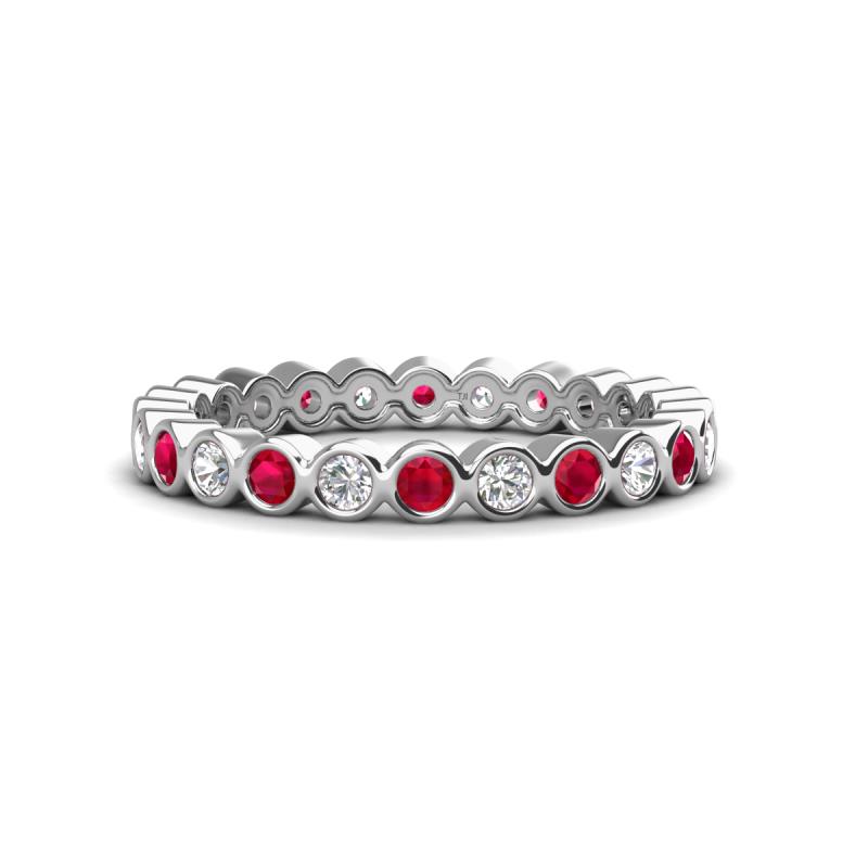 Zhuri 2.40 mm Ruby and Lab Grown Diamond Eternity Band 