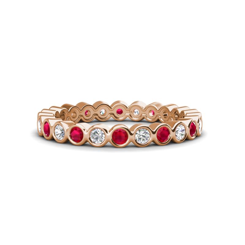 Zhuri 2.40 mm Ruby and Lab Grown Diamond Eternity Band 