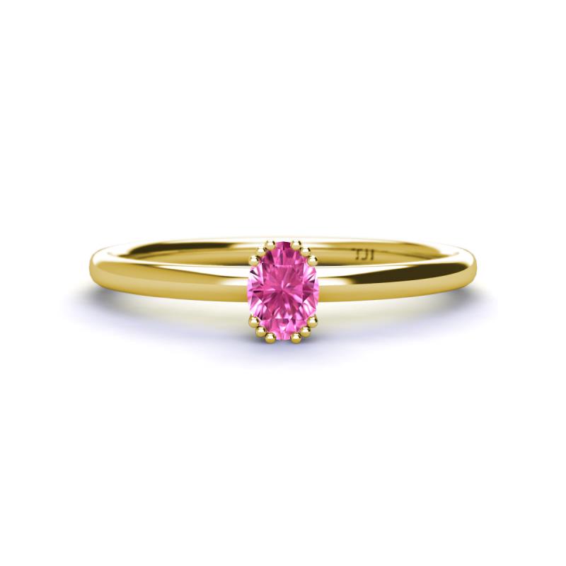 Orla Oval Cut Pink Sapphire Solitaire Engagement Ring 