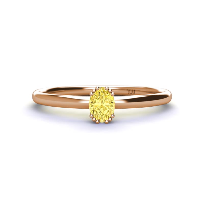 Orla Oval Cut Yellow Sapphire Solitaire Engagement Ring 