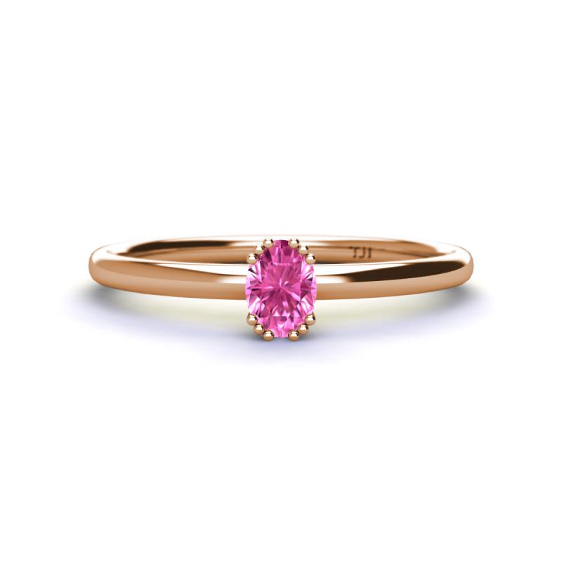 Orla Oval Cut Pink Sapphire Solitaire Engagement Ring 