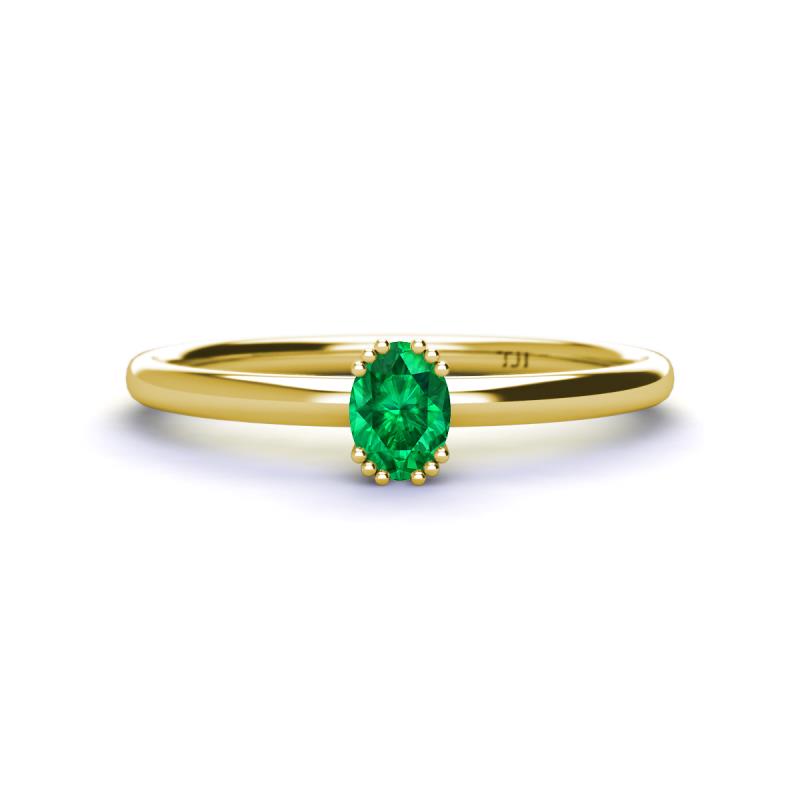 Orla Oval Cut Emerald Solitaire Engagement Ring 