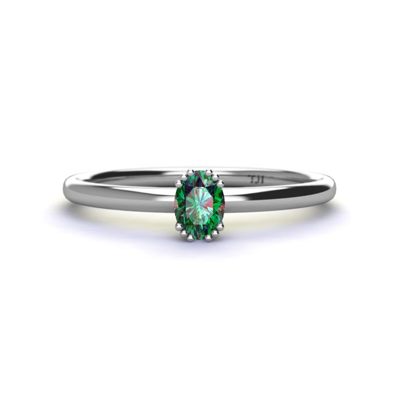 Orla Oval Cut Lab Created Alexandrite Solitaire Engagement Ring 