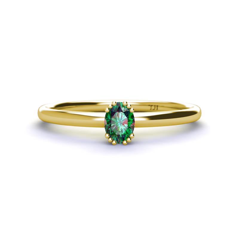Orla Oval Cut Lab Created Alexandrite Solitaire Engagement Ring 