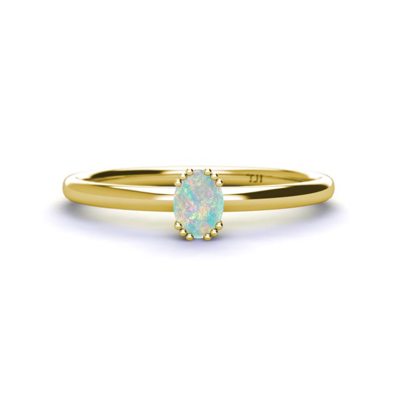 Orla Oval Cut Opal Solitaire Engagement Ring 
