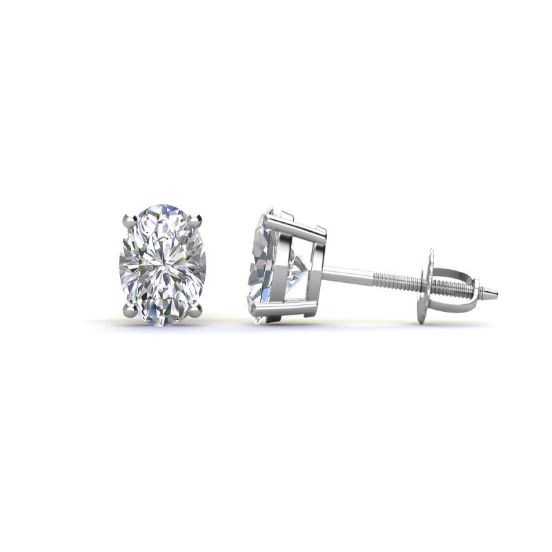Alina 1.60 ctw Oval Cut GIA Certified Diamond (7x5mm) Solitaire Stud Earrings 