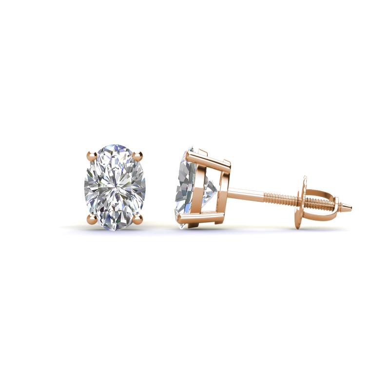 Alina 1.60 ctw Oval Cut GIA Certified Diamond (7x5mm) Solitaire Stud Earrings 