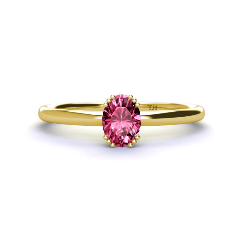 Orla Oval Cut Pink Tourmaline Solitaire Engagement Ring 