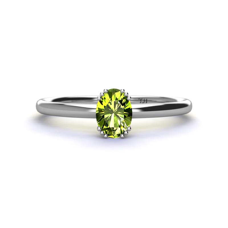 Orla Oval Cut Peridot Solitaire Engagement Ring 