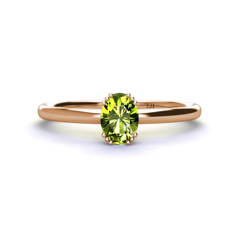 Orla Oval Cut Peridot Solitaire Engagement Ring 