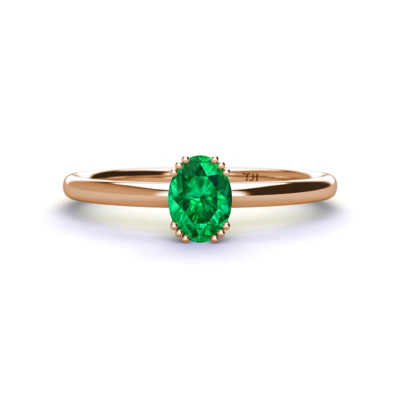 Orla Oval Cut Emerald Solitaire Engagement Ring 