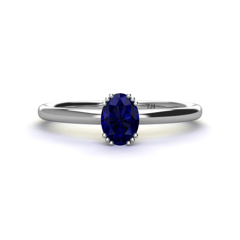 Orla Oval Cut Blue Sapphire Solitaire Engagement Ring 