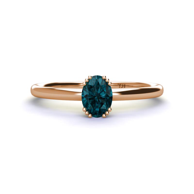 Orla Oval Cut London Blue Topaz Solitaire Engagement Ring 